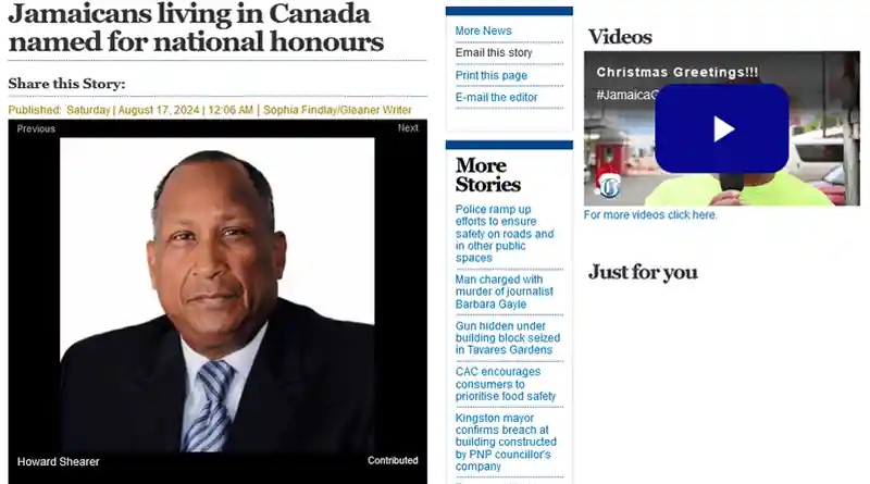 Howard Shearer receives National Honours Award Howard Shearer receives National Honours Award